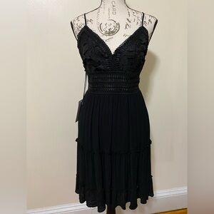 NWT Orchid dress with black lace overlay in black